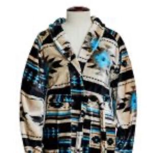 Brown and Turquoise southwest design robe.